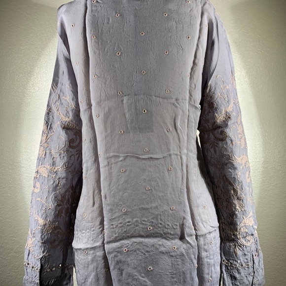 Johnny Was Haass Henley rayon top size S NWT - Picture 5 of 7